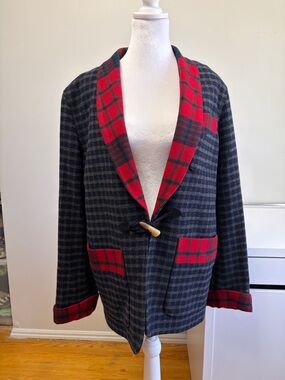 VINTAGE‎ Lauren Ralph Lauren 100% lambswool blazer, smoking jacket Size Medium